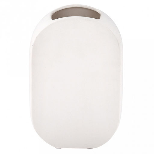 Ваза керамическая "Маска" 1,2л, 14х7,5см h21,8см, горло - 7,3х4,8см, матовая, фактурная глазурь, цвет - белый, в коробке (Китай)