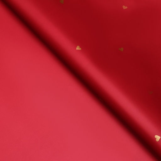 Пленка для цветов, 57 см ×10 м, «Сердечки», винная, 65 микрон