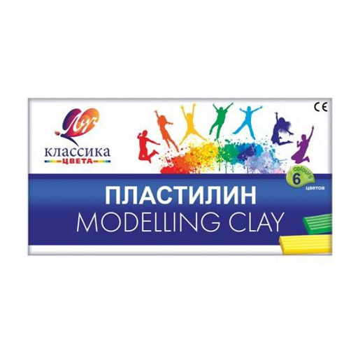 Пластилин ЛУЧ КЛАССИКА 6 цветов 120 г, со стеком