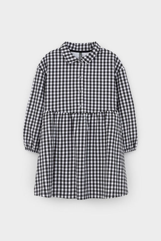 КР 5907/серая клетка на белом к519 платье для дев - Crockid фото 2