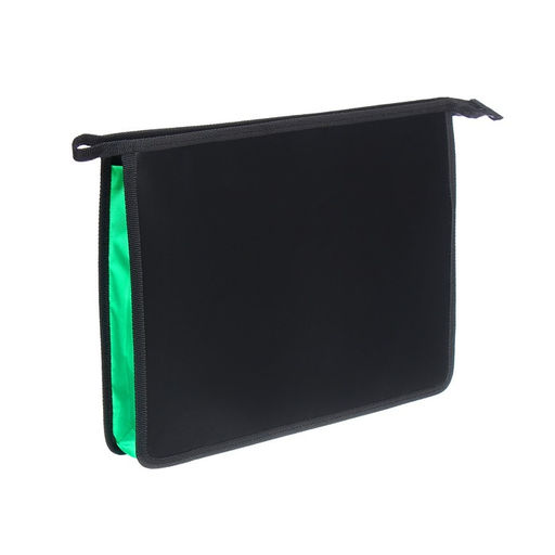 Папка для тетрадей А4, 40 х 245 х 340 мм, молния сверху, пластиковая, Calligrata, чёрная/салатовая фото 2