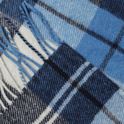 Плед Осло, 140х200 см, белый/серо-голубой/тёмно-синий, новозеландская шерсть - Влади фото 4