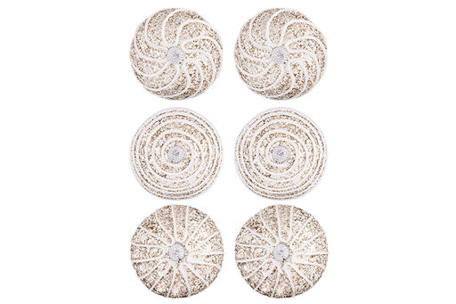 Набор 6 новогодних шаров 9,5*9,5 см Полоски шампань - Elan gallery фото 12