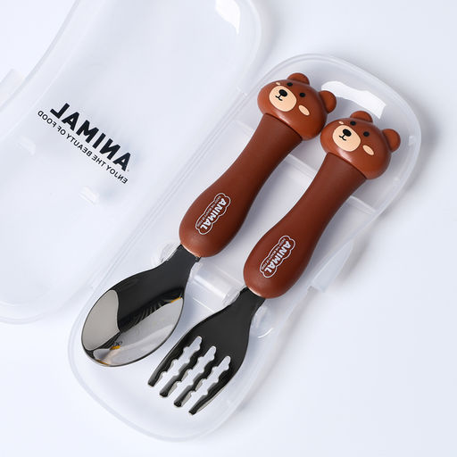 Набор детских столовых приборов в футляре Медвежата, вилка, ложка - Simaland фото 2