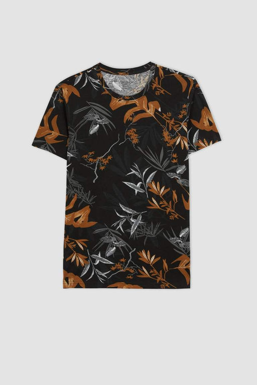 Облегающая футболка с круглым вырезом и короткими рукавами с рисунком - Defacto фото 7