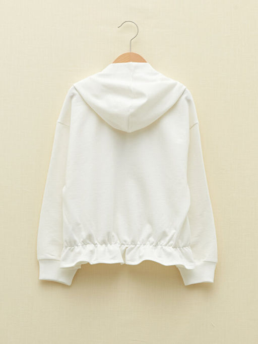 Kap??onlu Bask?l? Uzun Kollu K?z ?ocuk Sweatshirt - Waikiki фото 2