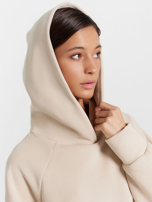 Худи женское светло-бежевое с печатью