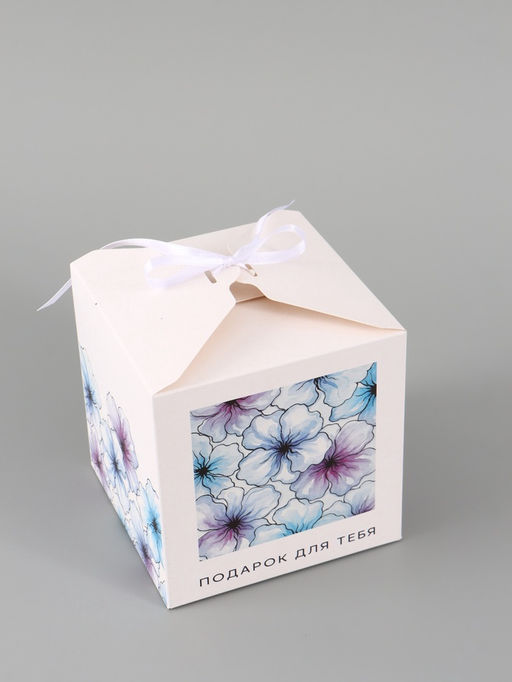 Цена за 10 шт. Коробка подарочная складная «Акварельные цветы», 12×12×12 см
