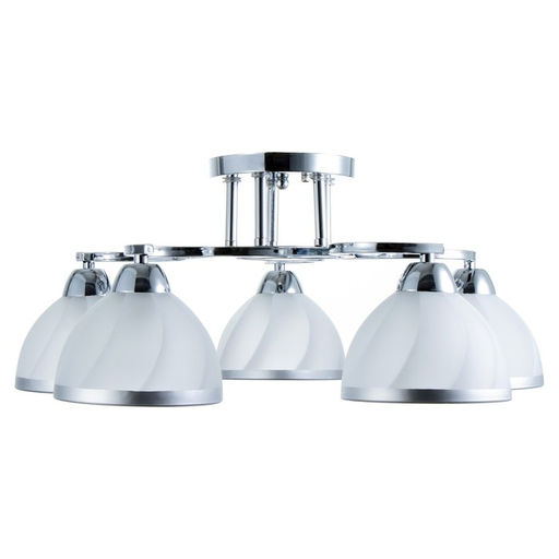 Светильник потолочный BayerLux «Каспиан», люстра 5хЕ27, 40 Вт, хром, 56×56×22 см