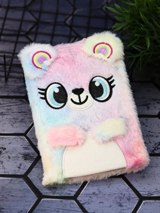 Блокнот плюшевый Happy mouse, rainbow, 21 х 15 см, плотность 80 гр.