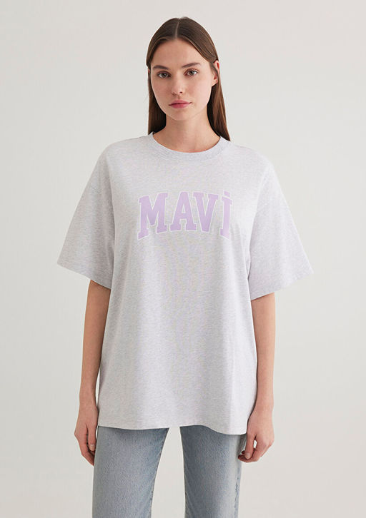 Mavi Logo Bask?l? Gri Tisort  фото 4