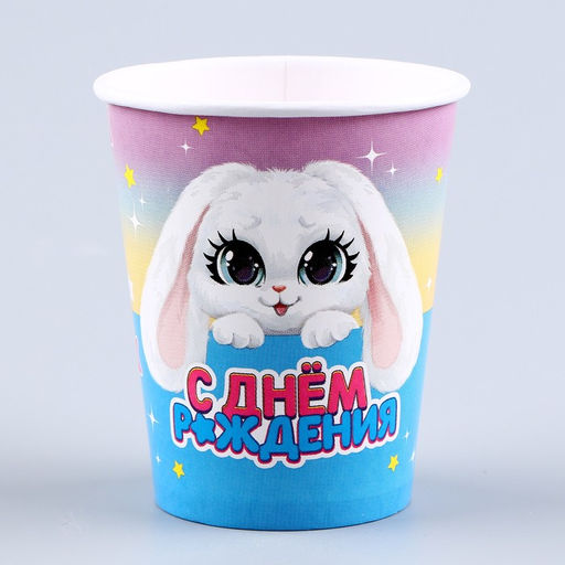 Набор бумажной посуды Зайка: 6 тарелок, 1 гирлянда, 6 стаканов - Страна карнавалия фото 6