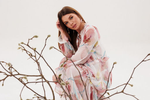 Платье AmberA 1130-3 цветы  фото 4