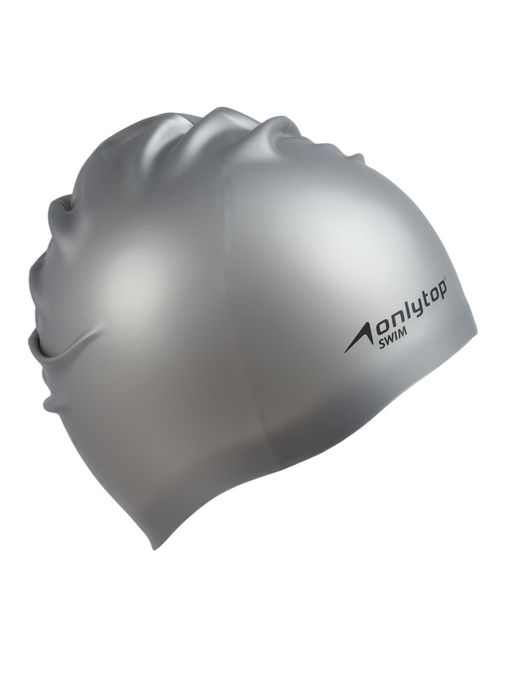 Шапочка для плавания взрослая, силиконовая, 46 гр, серая