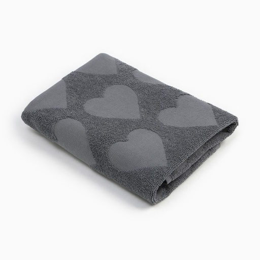 Полотенце махровое Love Life Hearts 70*140 см, темно-серый, 100% хл, 450 гр/м2 - Lovelife фото 2