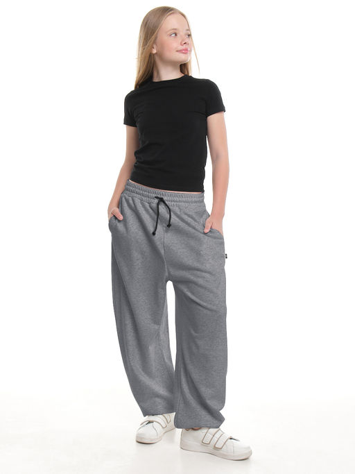 Брюки спортивные на резинке 22-7692 темно-серый меланж - Mini maxi фото 5
