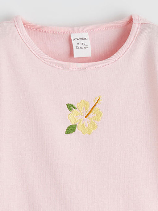 Bisiklet Yaka Nak??l? F?rf?rl? K?z ?ocuk Ti??rt