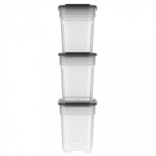 Контейнеров для сыпучих продуктов, набор 3 штук: 1л 3шт, полипропилен, графит (Россия) - Домашняя мода фото 2