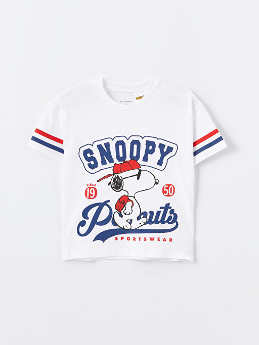 Bisiklet Yaka K?sa Kollu Snoopy Bask?l? Erkek Bebek Ti??rt