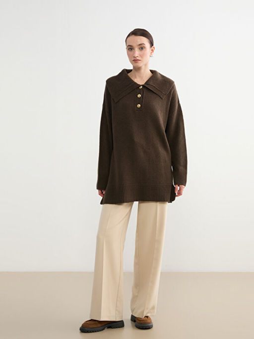 Polo Yaka Kad?n Triko Kazak