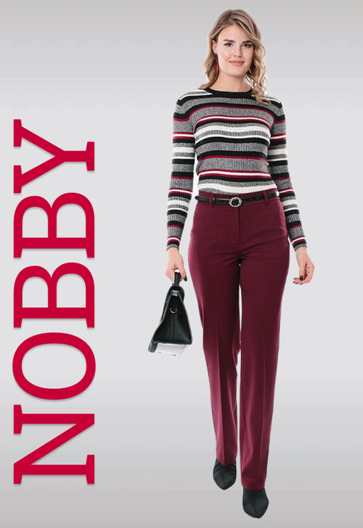 NOBBY, Женские брюки 21-204/2 (бордо)  фото 8