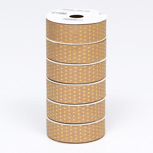 Лента для декора и подарков крафт с тиснением Звезды 2см х 5 м - UPAK LAND фото 4