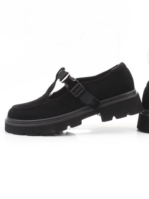 06-DLG06-3 BLACK Туфли женские (натуральная замша)