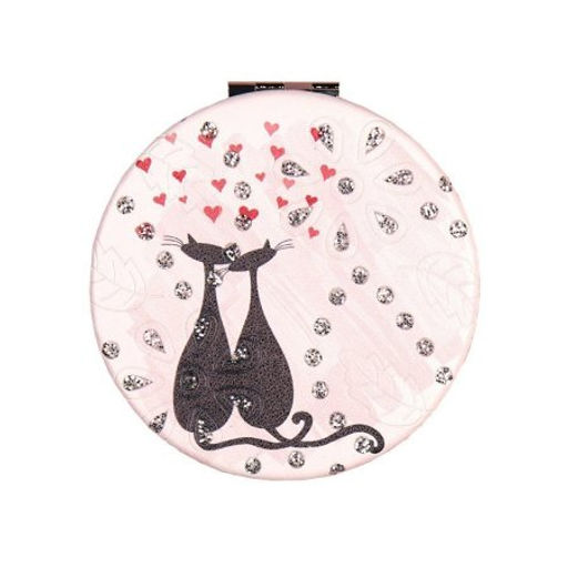 Зеркало карманное 7 см / GT358 /уп 50/300/ кожзам стразы - Галеонтрейд фото 2