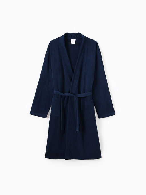 Халат мужской «Экономь и Я», размер 52-54, хлопок 100%, тёмно-синий