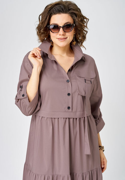 Платье EVA GRANT 7176 молочный шоколад