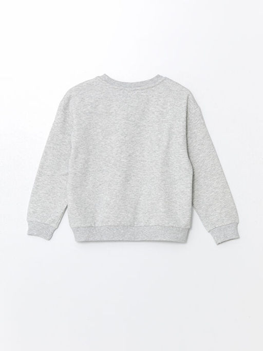 Bisiklet Yaka ?i?ekli K?z ?ocuk Sweatshirt