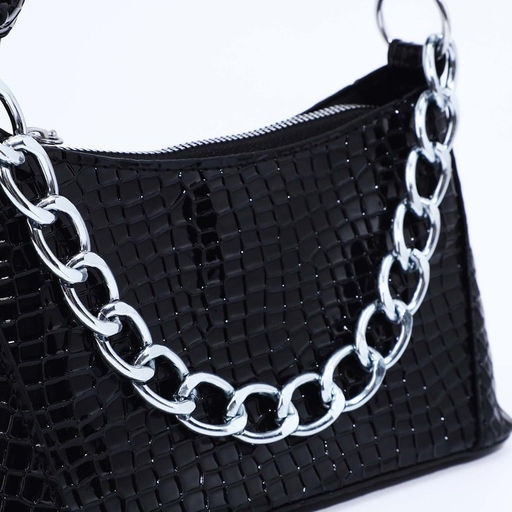 Сумка-багет на молнии, цвет чёрный - Simaland фото 4