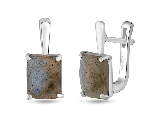 Серьги, лабрадорит, Классика2