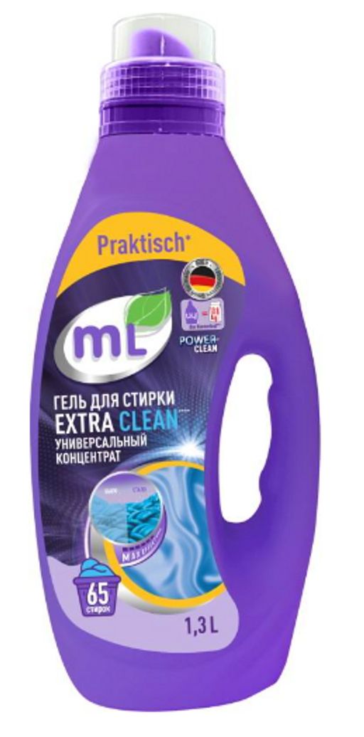 Гель для стирки EXTRA CLEAN универсальный концентрат 1,3 л - Meine liebe фото 2