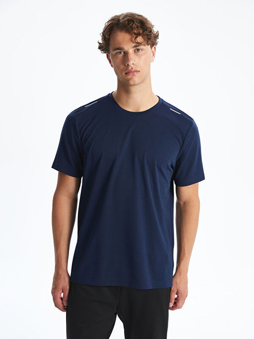 Bisiklet Yaka K?sa Kollu Erkek Spor Dokulu Ti??rt