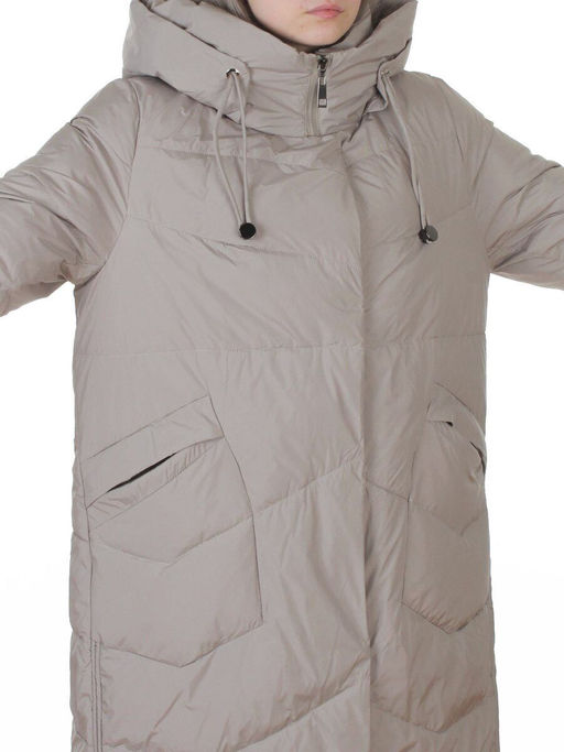 8806 GRAY/BEIGE Пальто зимнее женское (150 гр. холлофайбер)