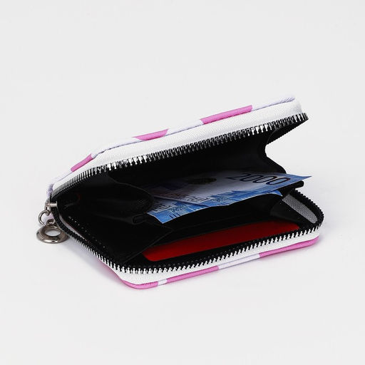 Кошелёк на молнии, отдел для карт, для монет, цвет белый/розовый - Simaland фото 2