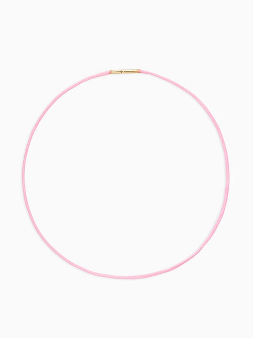 Шнурок вощеный, 40 см, d=2 мм, винтовой замок, нейлон, розовый с золотом