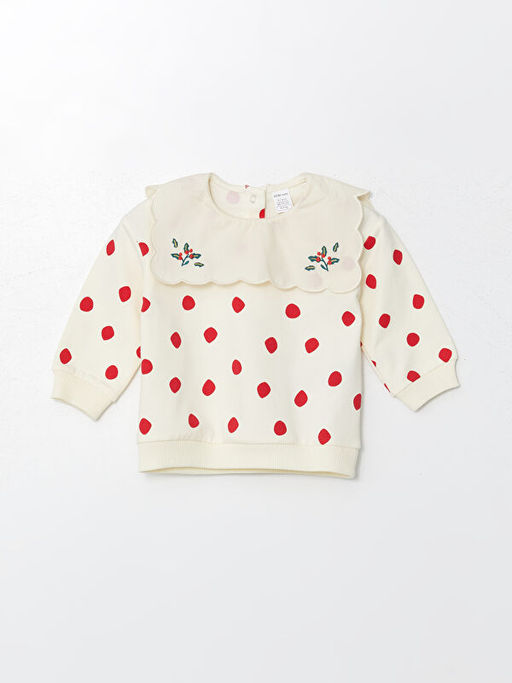 Bebe Yaka Nak??l? K?z Bebek Sweatshirt