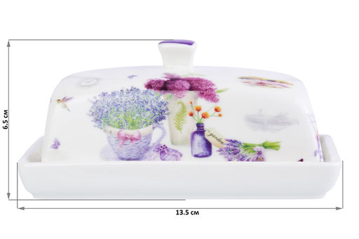 Масленка 13,5*9*6,5 см "Лаванда" NEW BONE CHINA