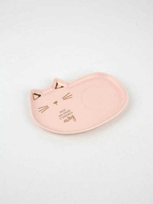 Чайная пара Мяу: кружка 200 мл, блюдце 18?11 см, ложка