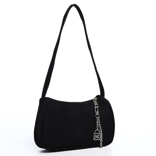 Сумка багет из текстиля, Nazamok, 23*13*5 см, черный цвет  фото 6