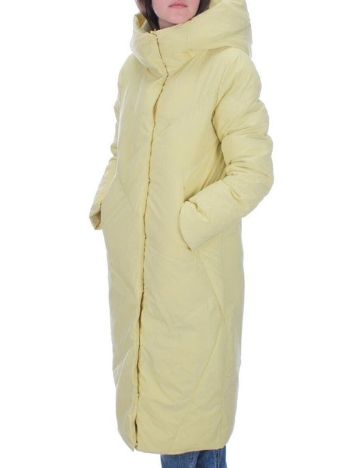 22339 YELLOW Пальто стеганое зимнее женское (200 гр. холлофайбера) - Фабричный китай фото 3