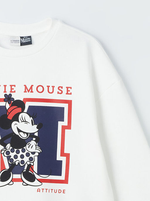 Bisiklet Yaka Minnie Mouse Bask?l? Uzun Kollu K?z ?ocuk Sweatshirt - Waikiki фото 2