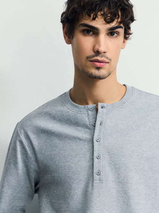 Контрастный лонгслив хенли / Zarina  фото 7