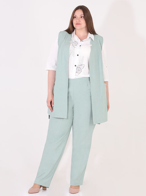 Брюки собственного производства летние зауженные женские большие - Almond фото 7