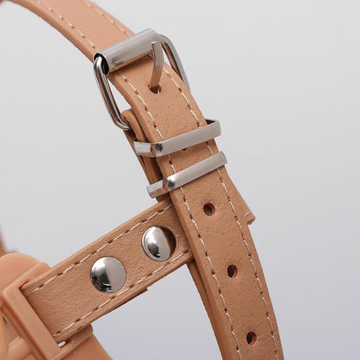 Намордник пластиковый №5 с ошейником из эко кожи ОМ 30 см ДН 11 см ОШ 47-62 см - Пижон фото 3