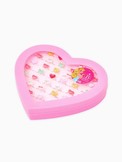 Цена за 36 шт. Кольцо «Выбражулька» тренд, сердце с надписями, б-р, МИКС