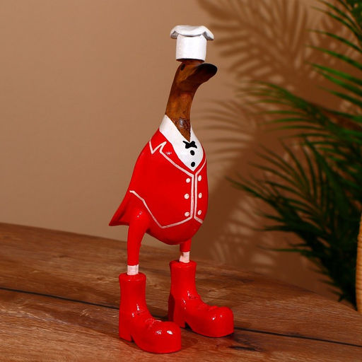 Сувенир «Утка-поварёнок», 27 см, дерево