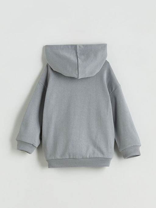 Kap??onlu Bask?l? Erkek ?ocuk Sweatshirt